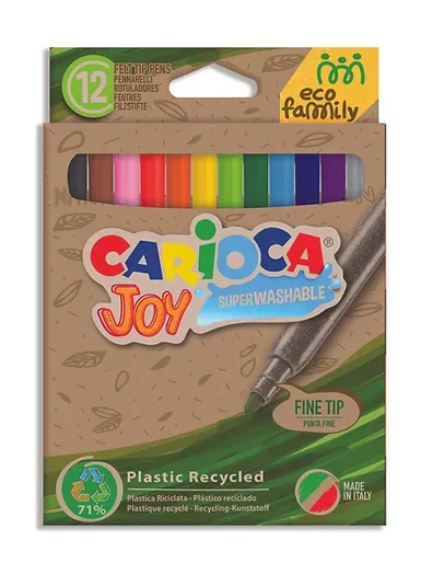 Carioca Eco Family Joy Süper Yıkanabilir  Keçeli Boya Kalemi 12'Li