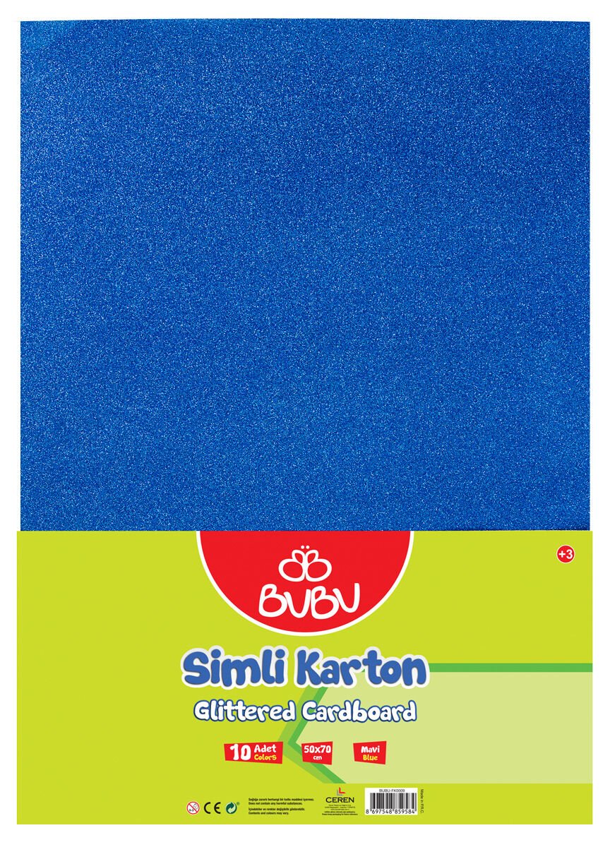 BuBu Simli Fon Kartonu 50 x 70 Mavi 1'lu Paket