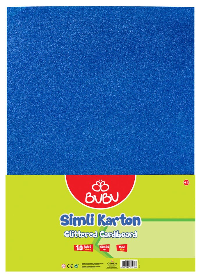 BuBu Simli Fon Kartonu 50 x 70 Mavi 1'lu Paket