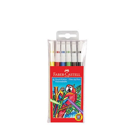 Faber Castell Keçeli Kalem 6 Renk, Yıkanabilir