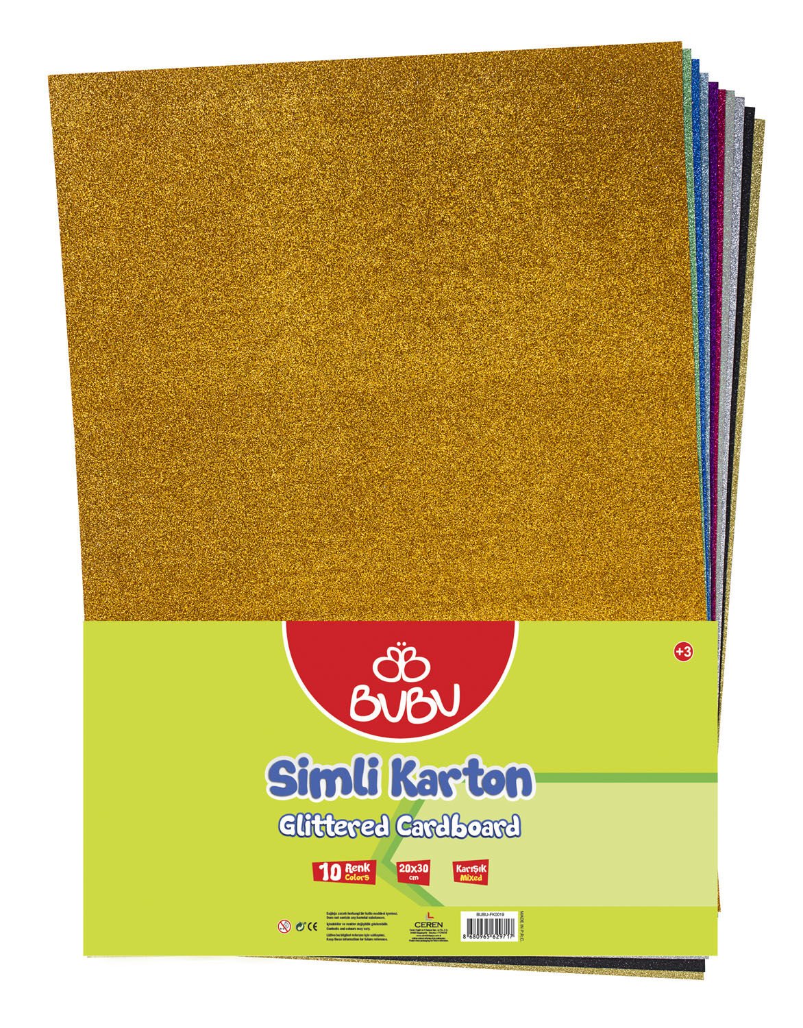 BuBu Simli Karton 20x30 Karışık 10 Renk