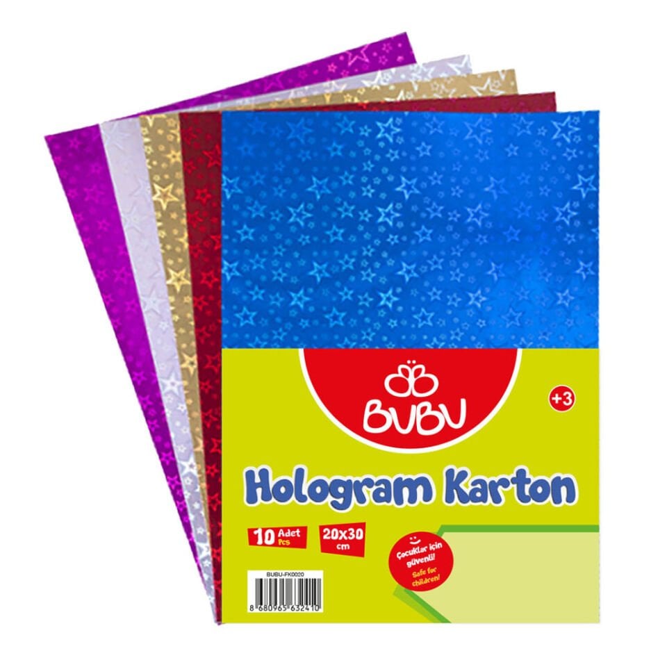 BuBu Hologram Karton 10'lu 20x30 Cm