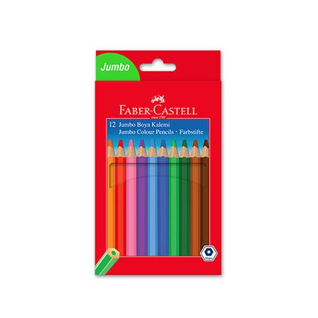 Faber Castell Boya Kalemi 12 Renk, Jumbo, Tam Boy