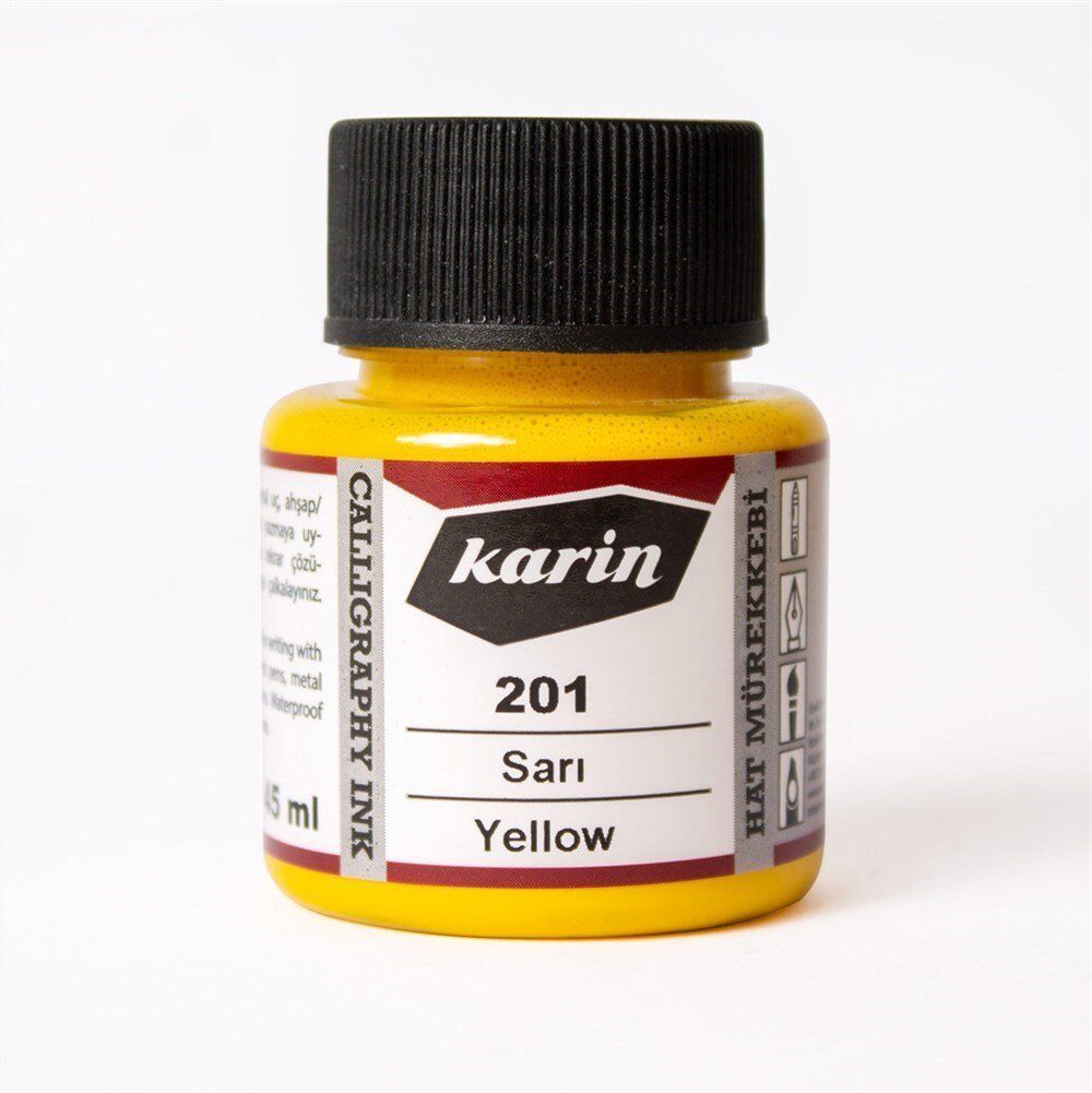 Karin Hat ve Kaligrafi Mürekkebi 201 Sarı 45 ml