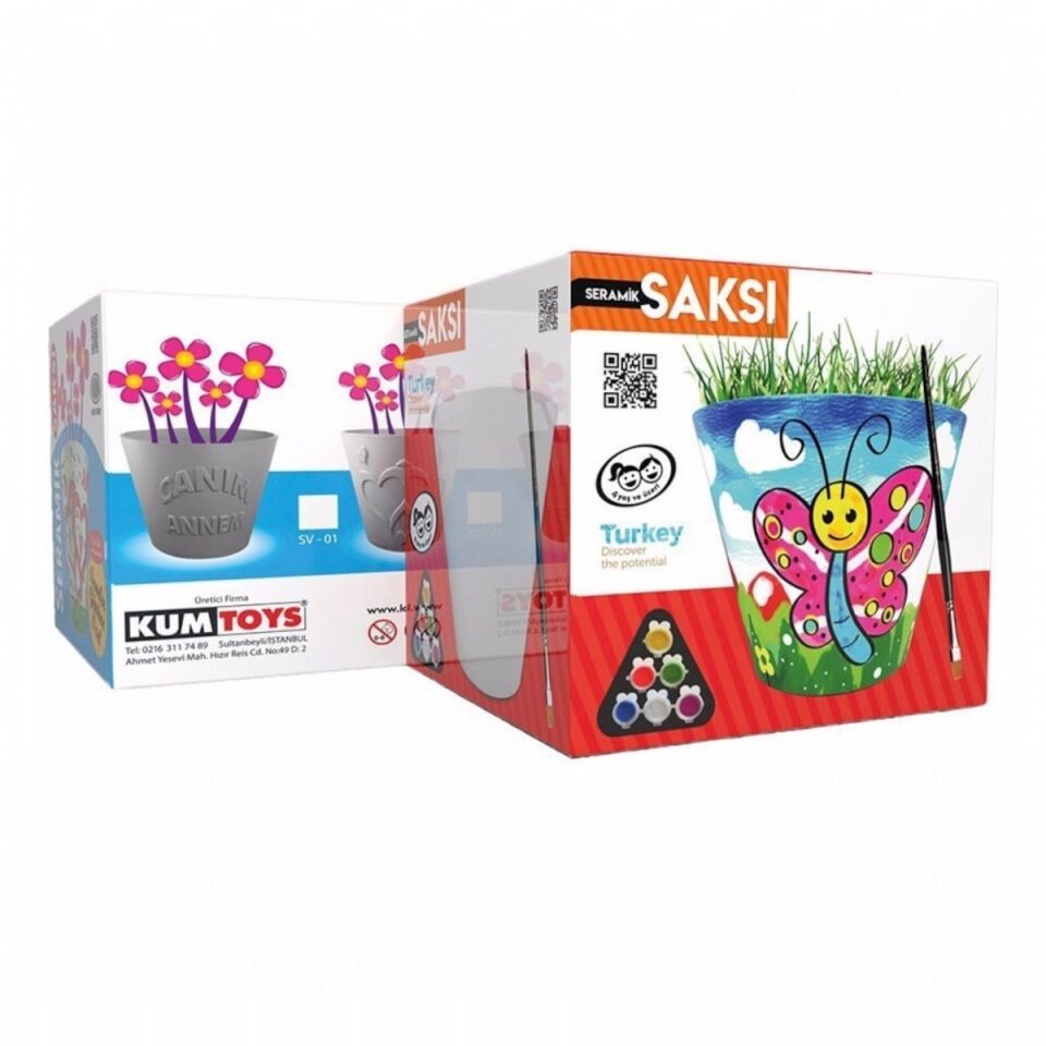 Kumtoys Seramik Saksı Sade