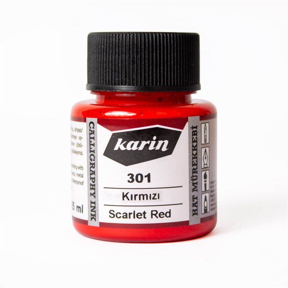 Karin Hat ve Kaligrafi Mürekkebi 301 Kırmızı 45 ml