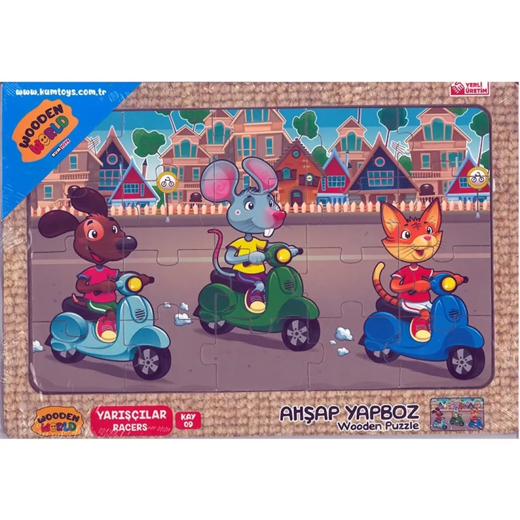 Wooden Toys Ahşap Puzzle Küçük 24X34 Yarışçılar