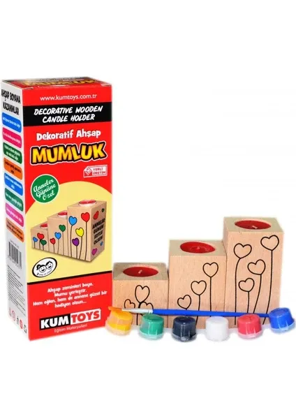 Kumtoys Dekoratif Ahşap Mumluk