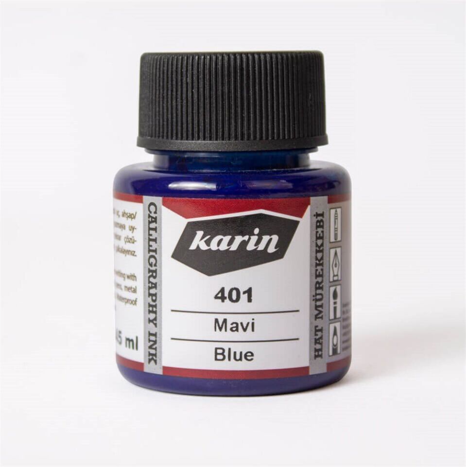 Karin Hat ve Kaligrafi Mürekkebi 401 Mavi 45 ml