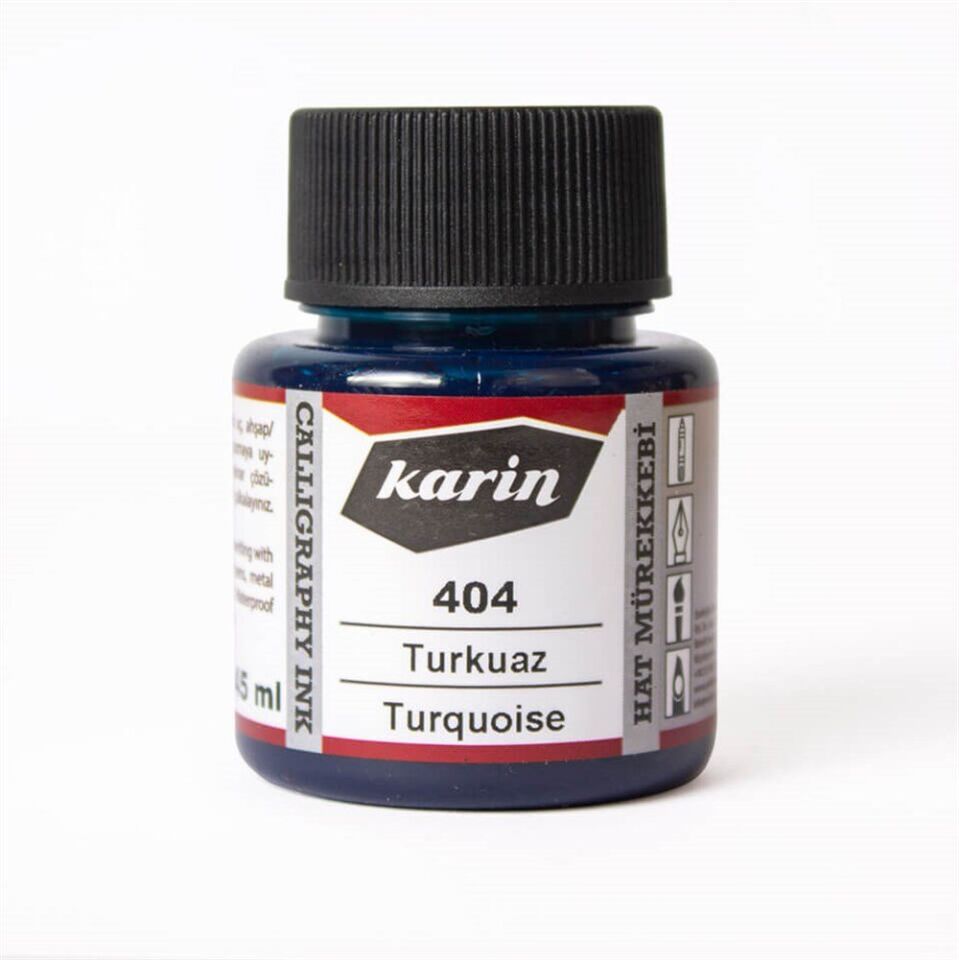 Karin Hat ve Kaligrafi Mürekkebi 404 Turkuaz 45 ml