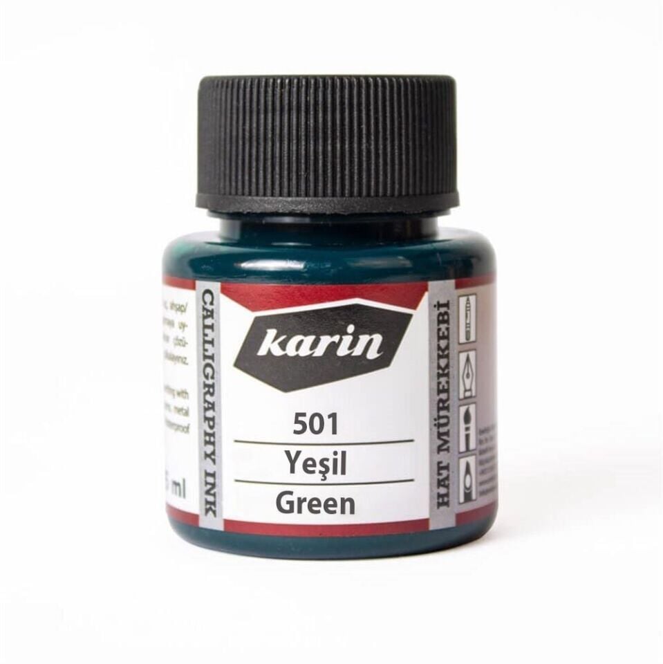 Karin Hat ve Kaligrafi Mürekkebi 501 Yeşil 45 ml