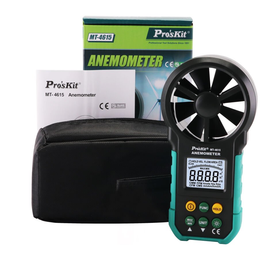 Proskit MT-4615 Profesyonel Rüzgar Hız Ölçer Anemometer