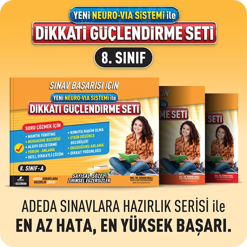 Dikkati Güçlendirme Seti 8. Sınıf 14 Yaş