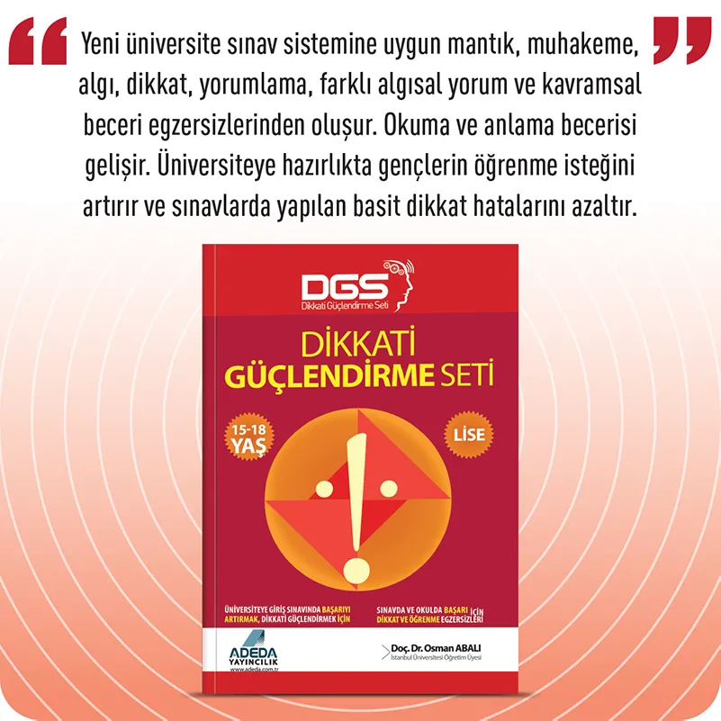 Dikkati Güçlendirme Seti 15-18 Yaş Lise