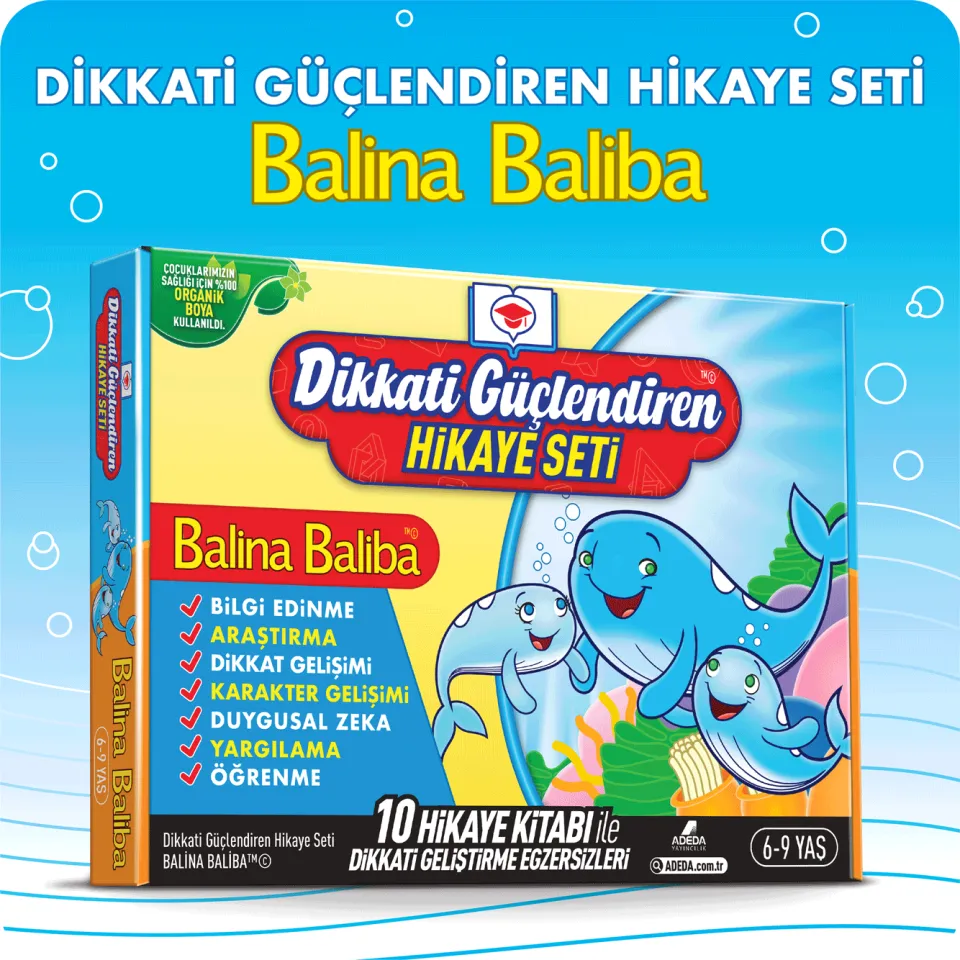 Dikkati Güçlendiren Hikaye Seti - Balina Baliba Kutulu Set