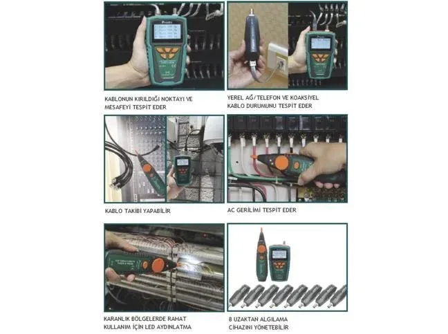 Proskit MT-7071 Kablo Mesafe Toner ve Prob Kit Seti