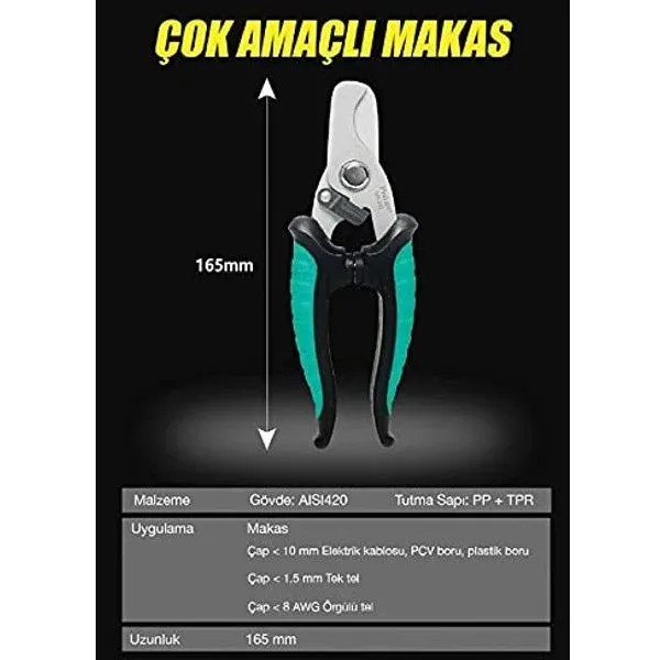 Proskit SR-332 Çok Amaçlı Makas