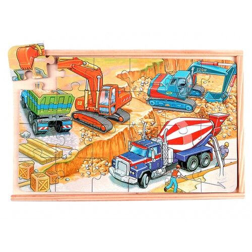 İş Makinaları Tema Puzzle 4 Lü Set